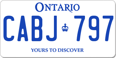 ON license plate CABJ797