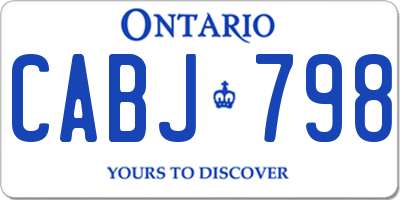 ON license plate CABJ798