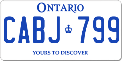 ON license plate CABJ799