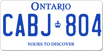 ON license plate CABJ804