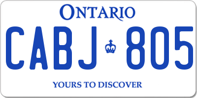 ON license plate CABJ805