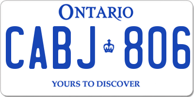 ON license plate CABJ806