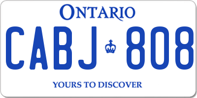 ON license plate CABJ808