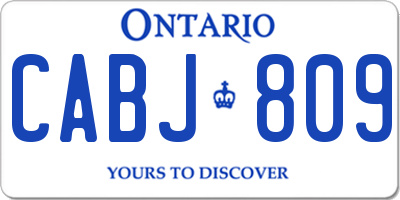 ON license plate CABJ809