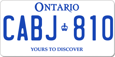 ON license plate CABJ810