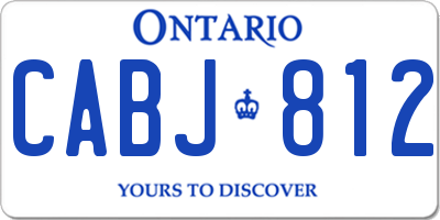 ON license plate CABJ812