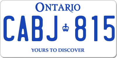 ON license plate CABJ815