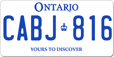 ON license plate CABJ816