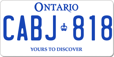 ON license plate CABJ818