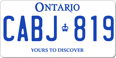 ON license plate CABJ819