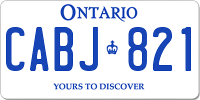 ON license plate CABJ821