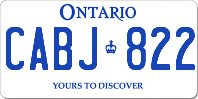 ON license plate CABJ822