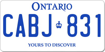 ON license plate CABJ831