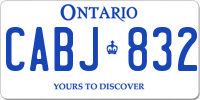 ON license plate CABJ832