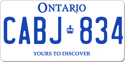 ON license plate CABJ834