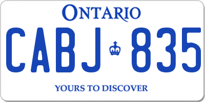 ON license plate CABJ835