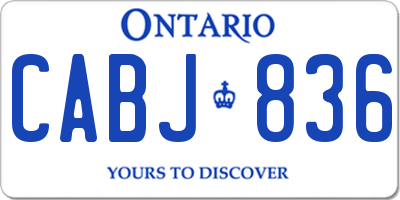 ON license plate CABJ836