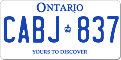 ON license plate CABJ837