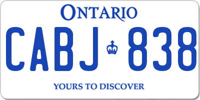 ON license plate CABJ838