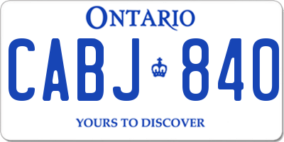 ON license plate CABJ840