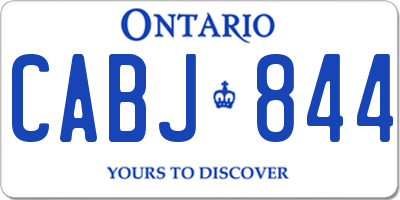 ON license plate CABJ844