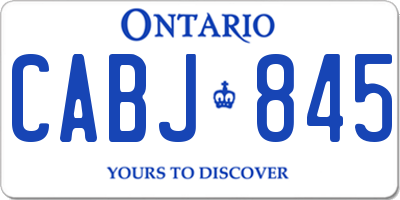 ON license plate CABJ845