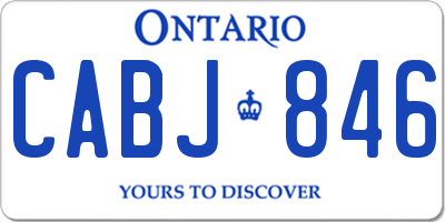 ON license plate CABJ846