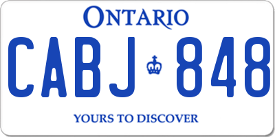 ON license plate CABJ848