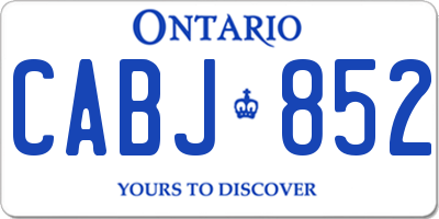 ON license plate CABJ852