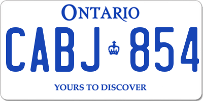 ON license plate CABJ854