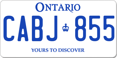 ON license plate CABJ855