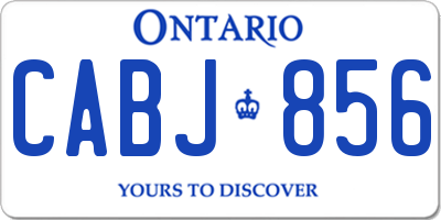 ON license plate CABJ856