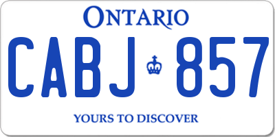 ON license plate CABJ857