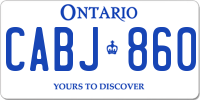 ON license plate CABJ860