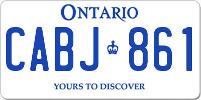 ON license plate CABJ861