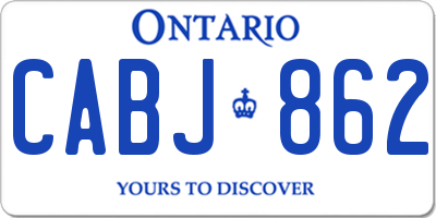 ON license plate CABJ862