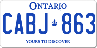 ON license plate CABJ863