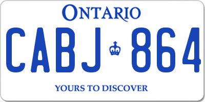 ON license plate CABJ864