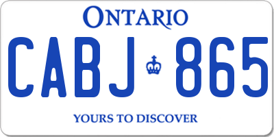 ON license plate CABJ865