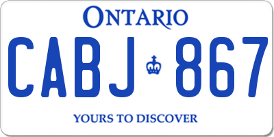 ON license plate CABJ867