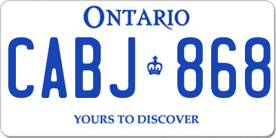 ON license plate CABJ868