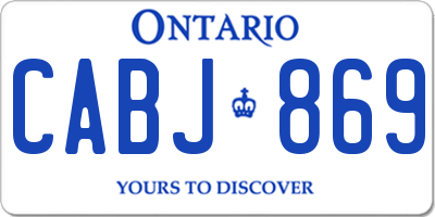 ON license plate CABJ869