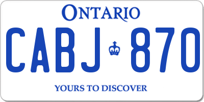 ON license plate CABJ870