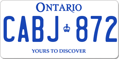 ON license plate CABJ872