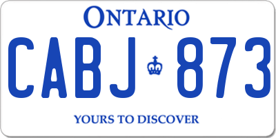 ON license plate CABJ873