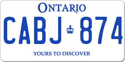 ON license plate CABJ874