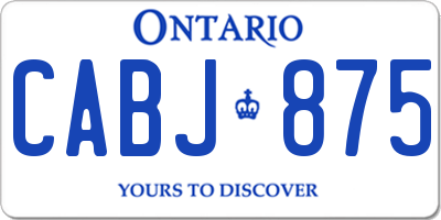 ON license plate CABJ875