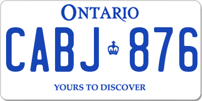 ON license plate CABJ876