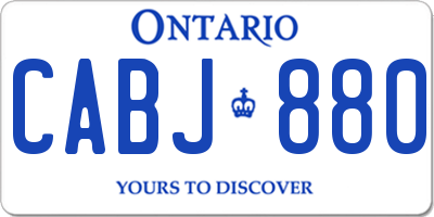 ON license plate CABJ880