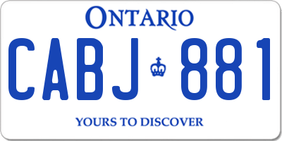 ON license plate CABJ881